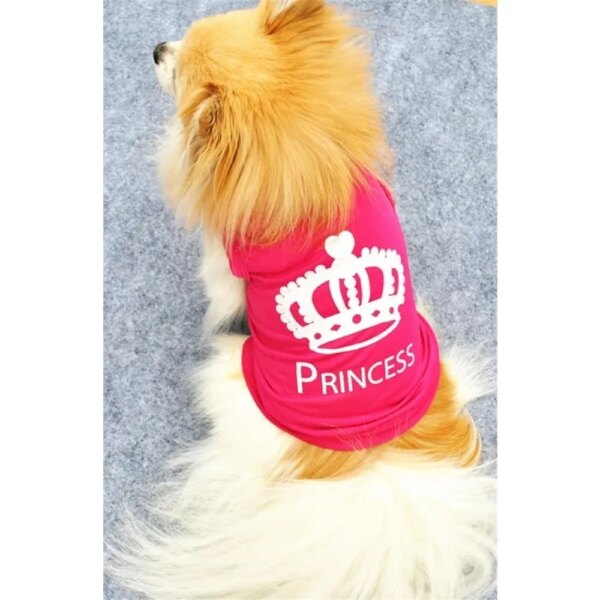 1 Pcs Cute Pet Puppy Dog Coat Crown Princess T Shirt Shirt Vest Dress Clothes Four Size for Choice Random Color Black Friday