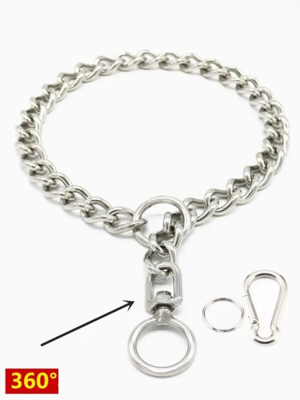 100% Stainless Steel 304 Seamless No Knot Jack Link Chain Pet Dog Collar 2.5-5MM Diameter 35-80CM Perimeter