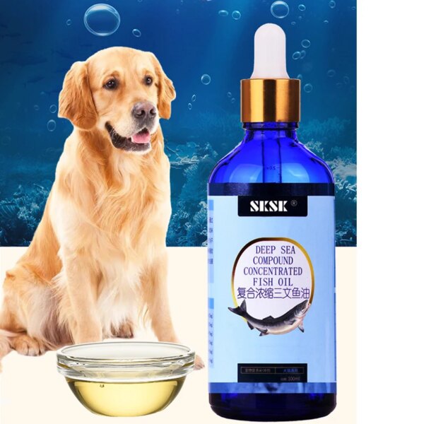 100ML DEEP SEA COMPOUND CONCENTRATED FISH OIL Unsaturated Fats, Rich In DHA, Multivitamin for Cats and Dogs