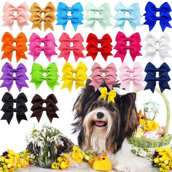 10PCS Handmake Dog Hair Clips Cute Bow Hairpin for Small Dogs Puppy Cat Hairpins Dog Grooming Accessoires Pet Supplies