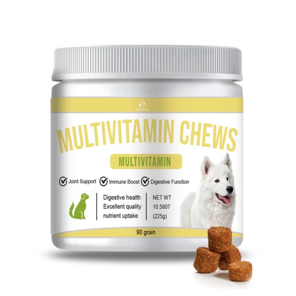 11 in 1 Dog Multivitamin Supplement Immune Digestion Joint and Heart Health Natural Muscle Protein for Dogs 90 Grain