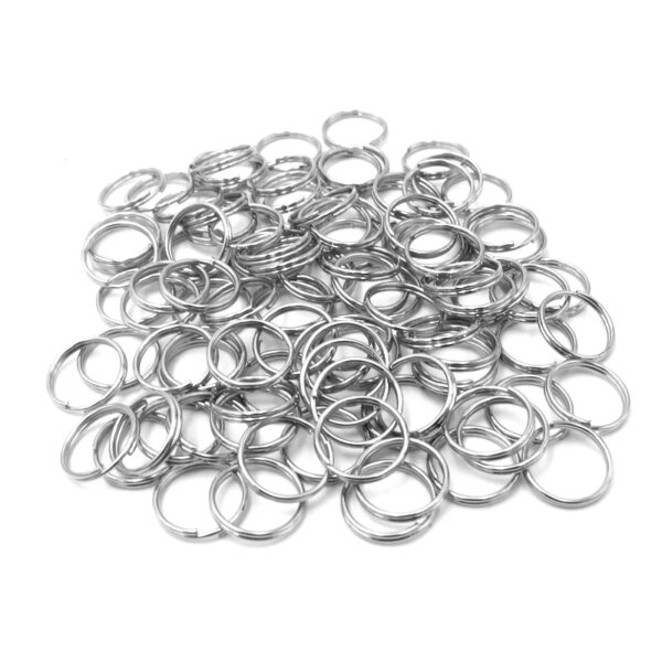 15mm Dog Tag Rings Round Keychain Metal Diy Ring For Pet Id Dogs Cats Split Key Rings Cat Collar Accessories