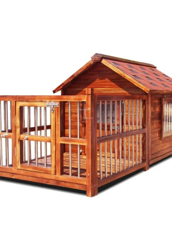 Dog Houses Outdoor Waterproof Solid Wood Kennels Pet Villa House For Dogs Modern Big Dog House Outdoor Fenced Pet crate