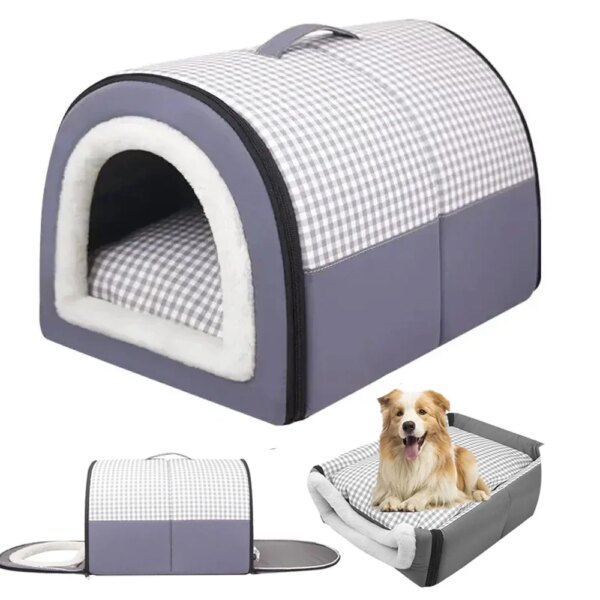 Pet Dog House Soft Cozy Pet Sleeping Bed for Small Medium Dogs Cats Foldable Removable Puppy Nest Portable Kennel Pet Supplies