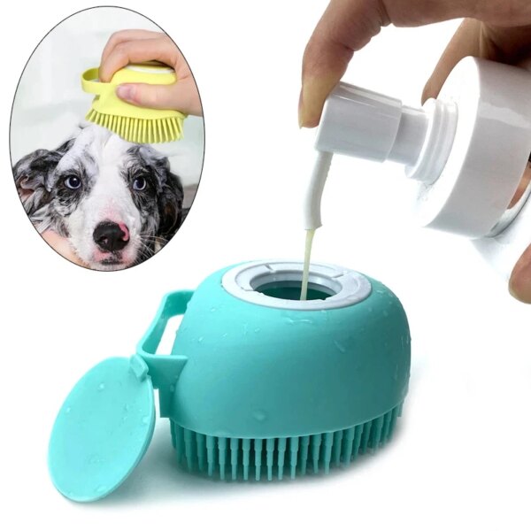 Bathroom  Puppy Big Dog Cat Bath Massage Gloves Brush Soft Safety Silicone Pet Accessories for Dogs Cats Tools