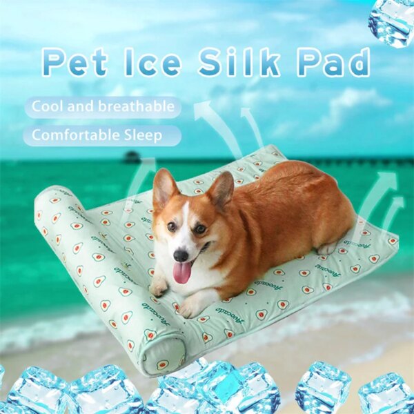 Summer Dog Bed Cat Cushion Puppy Sleep Nest for Small Medium Large Dog Cat Ice Silk Cool Mat Pet Kennel Cooling Rattan Matress