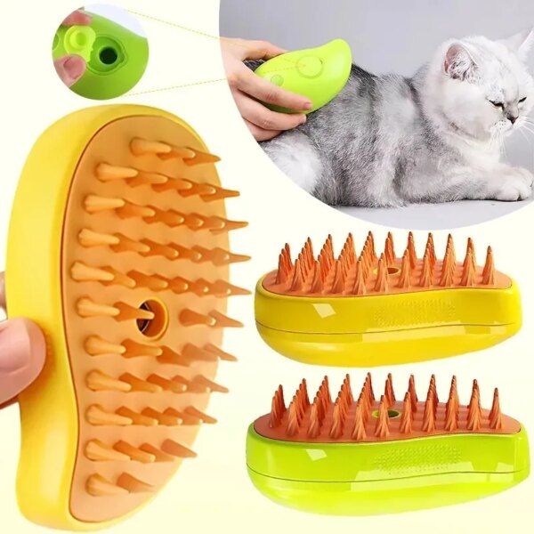 Cat Steam Brush Steamy Dog Brush 3 in 1 Electric Spray Cat Hair Brushes for Massage Pet Grooming Comb Hair Removal Combs 4