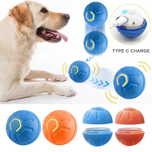 Smart Dog Toy Ball Electronic Interactive Pet Toy Moving Ball USB Automatic Moving Bouncing for Puppy Birthday Gift Cat Product