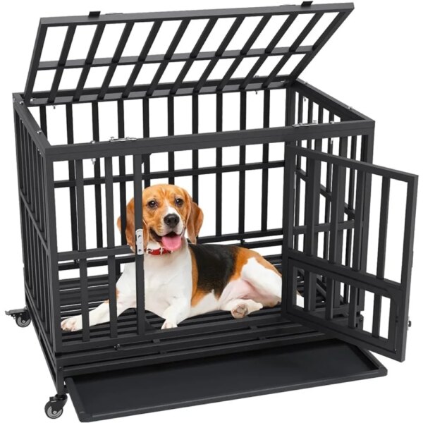 Dog Kennel for Indoor Dogs 38 Inch Heavy Duty Dog Crate Houses & Habitats Campaign House  Houses and Habitat Pet Corral