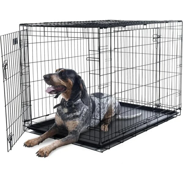 Foldable Dog Crate Cage for Dogs X-Large 2 Door Pet Kennel Dog House