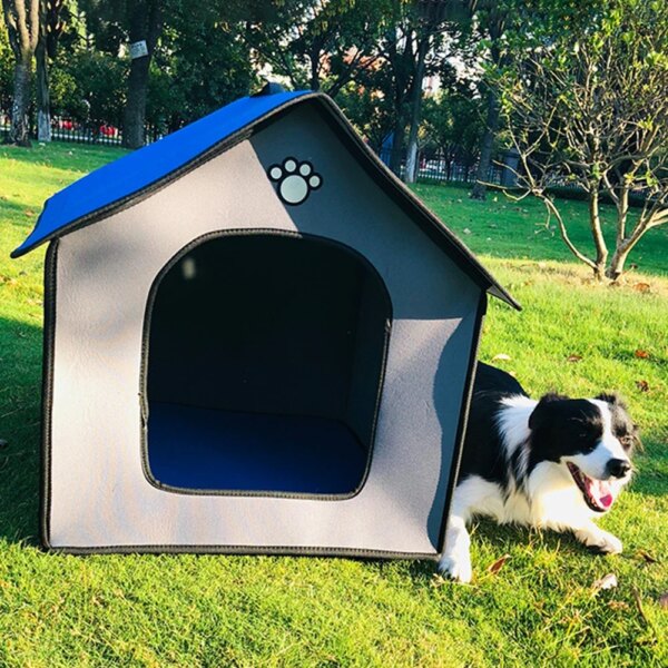 Warm Dog House Rainproof Waterproof Kennel And Cattery With Removable Inner Pad For Pets Indoor And Outdoor Sleeping