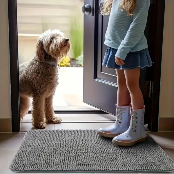 Dog Door Mat Dog Mud Mat For Muddy Paws Absorbs Moisture And Dirt Absorbent Non-Slip Washable Mat Quick Dry Indoor Door Mat