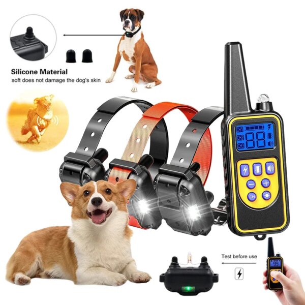 Pet Dog Training E-Collar Rechargeable Anti Bark Electric Shock Collar Remote Control Anti Barking Training Collar for Puppy Dog