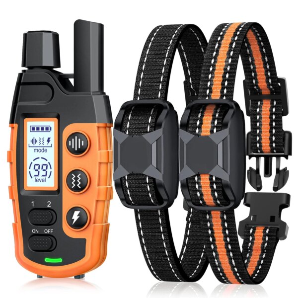 3300Ft Electric Dog Training Collar Remote Control Waterproof Pet BehaviorFor 5-120lbs Puppy With Shock Vibration Beep