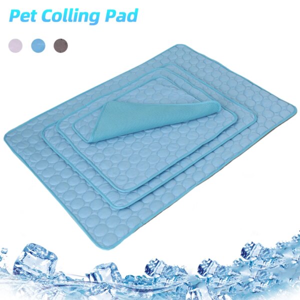 1PC Pet Cooling Mat Dog Cat Sleeping Pad Cool Ice Silk Moisture-proof Mattress Cushion Summer Small Animal Cold Bed 5 sizes