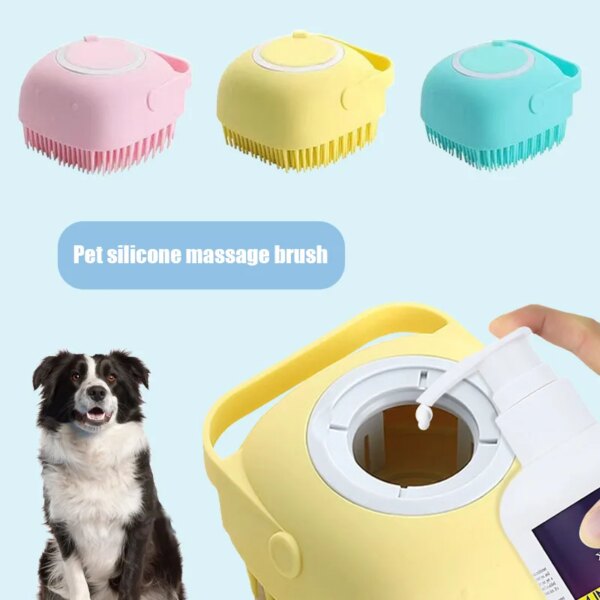 1pcs Soft Safety Bathroom Puppy Dog Cat Bath Massage Brush Soft Safety Silicone Pet Accessories Dog Cat Tools