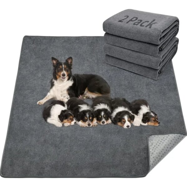 2 Packs Extra Large Reusable Dog Mat for Floor,Crate  48\