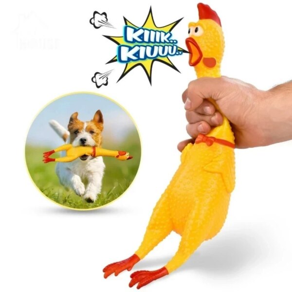 2012 Hot Sell Screaming Chicken Pets Dog Toys Squeeze Squeaky Sound Funny Toy Safety Rubber For Dogs Molar Chew Toys