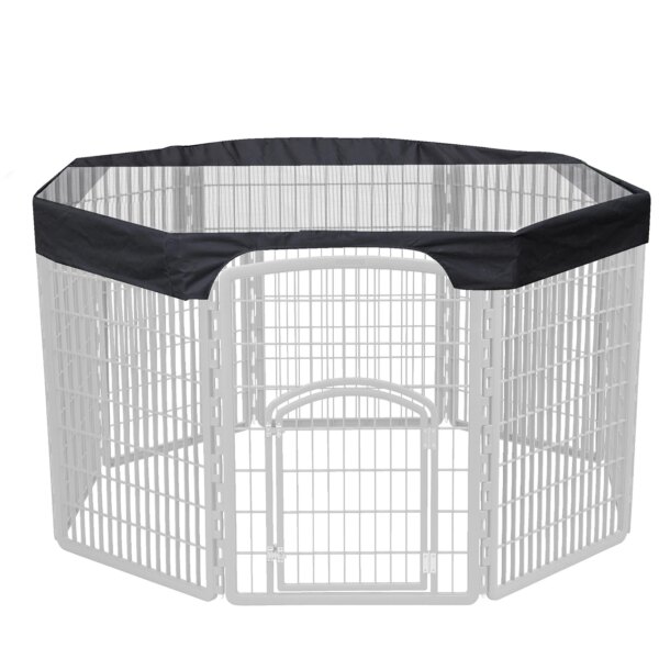 24 Inch Pet Fence Cover 8 Panels Octagonal Dog Fence Top Cover Waterproof Cat Puppy Dog Playpen Kennel House Sun Shade Cover