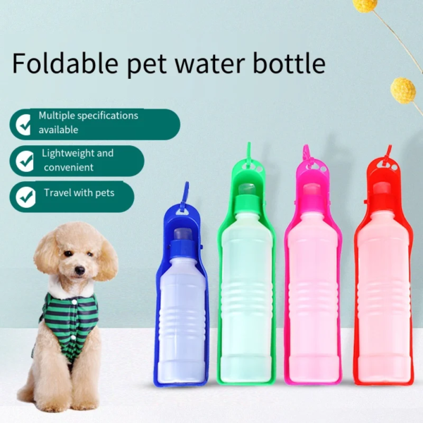 250ml Dog Water Bottle Folding Drinker Plastic Portable Water Bottle Pets Outdoor Travel Drinking Water Feeder Bowl for Dogs