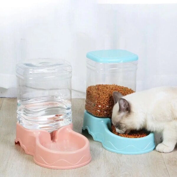 3.8L Automatic Pet Feeder Large Cat Dog Food Dispenser Water Fountain Drink Bowl Corner Dog Bowl Cat Feeding