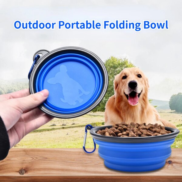 350ML 1000ML Portable Foldable Cat Bowl Dog Basin Outdoor Travel Portable Silicone Pet Bowl  Folding Bowl Food Bowl