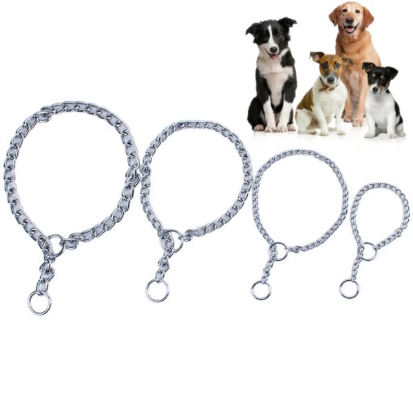 4 Size Stainless Steel Slip Chain Collar For Dog Adjustable Pet Accessories Dog Collar For Small Medium Large Dog Pitpull Collar