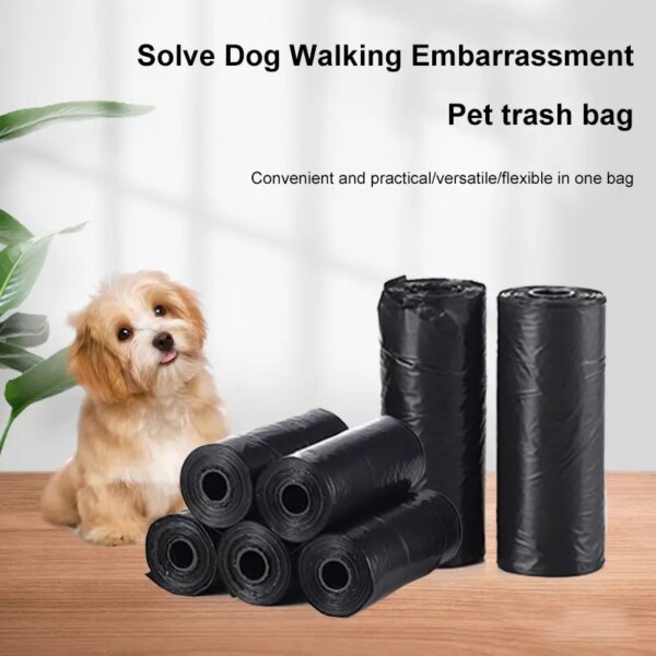 5 Rolls 1 Pack Pet Garbage Bag Dog Poop Bag Garbage Bags Cleaning WasteDisposable Trash Pouch Portable Bag