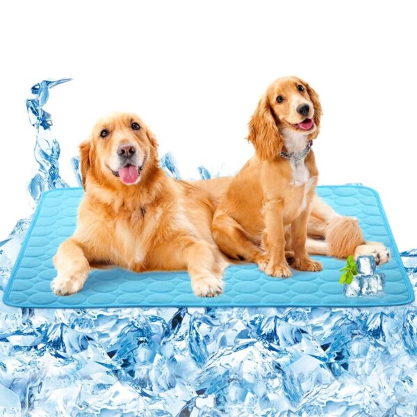 55x70cmPet Ice Silk Pad Dog Cat Pad Cool Pad Cooling Supplies Large and Small Pet Pad Machine Washable Summer Breathable Ice Pad