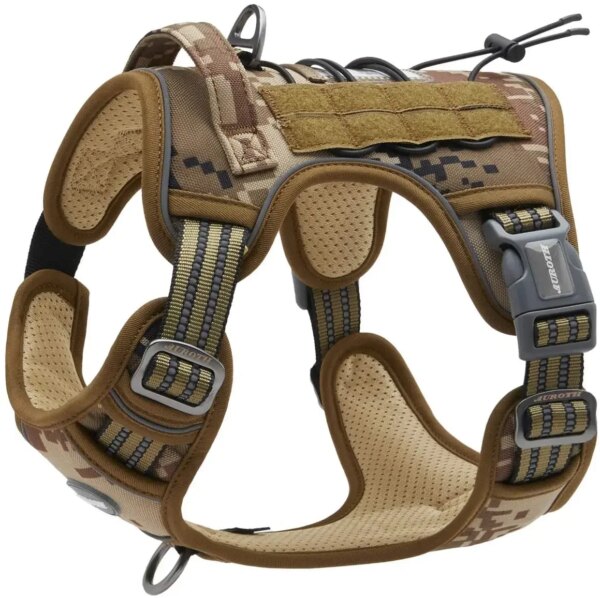 ATUBAN Tactical Dog Harness for Small Medium Large Dogs No Pull Adjustable Pet Harness Reflective Working Training Easy Control