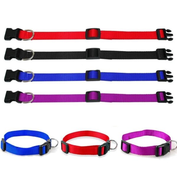 Adjustable Nylon Webbing Dog Collar Pets Cat Puppy Heavy Duty Clip Buckle Collars Small Medium Dog Chihuahua Collar