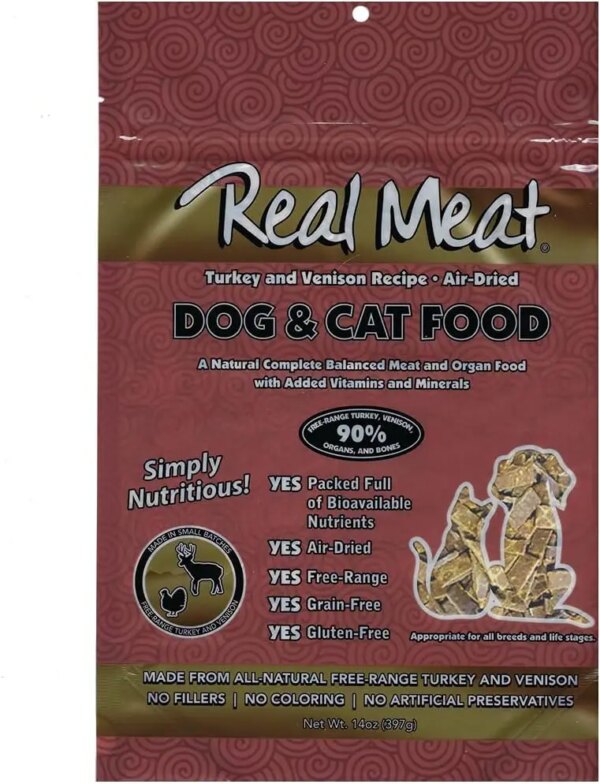 Air Dried Cat Food & Dog Food w/Real Turkey & Venison 1.75lbs of USA-Crafted Grain-Free Dry Dog & Cat Food High Protein