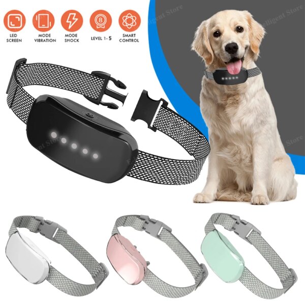 Auto Anti Bark Dog Collar Pet Dog Barking Control Device Electric Rechargeable Bark Collar for Dogs with Shock Barking Stopper