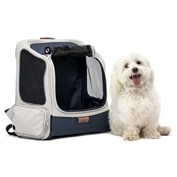 Backpack Pet Carrier 20lbs Comfort Travel Mesh Windows Safety Tether Easy Access Bag Dispenser 12\