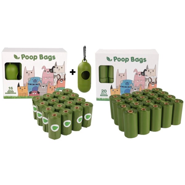 Biodegradable Dog Bags for Poop Leak-Proof Doggie Poop Bags with Dispenser Doggy Poop Bags Extra Thick for Pet Outdoor Supplies