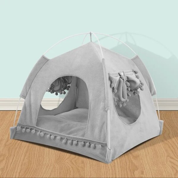 Breathable Cat Dog Litter Tent Kennel Foldable Universal Indoor Teepee Pet House Breathable Puppy Tent Bed Dog Supplies