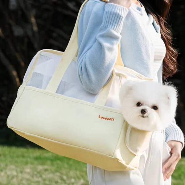 Breathable Pet Carrier Backpeck Cat and Dog Bag, Foldable Portable Handbag Large Capacity for small dog Outdoor Travel