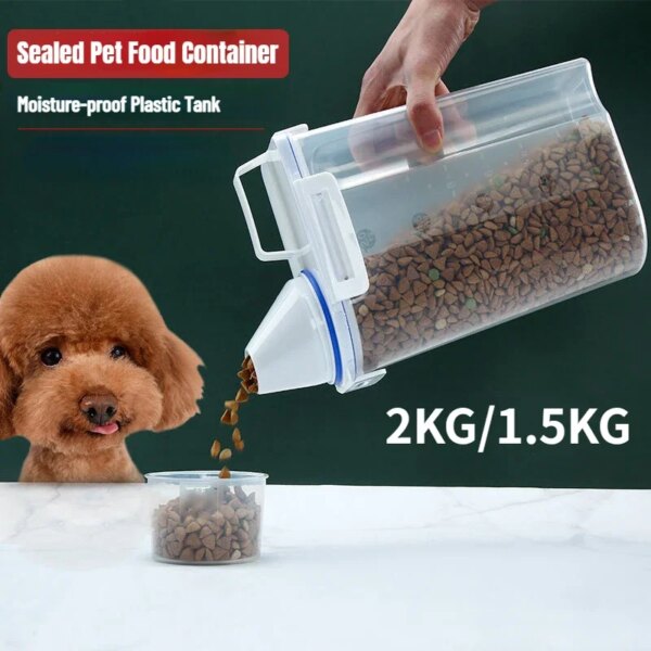 Cat Dog Food Storage Container Sealed Moisture-proof Plastic Tank Pet Food Container with Lids Sealing Box Kitchen Grain Boxes