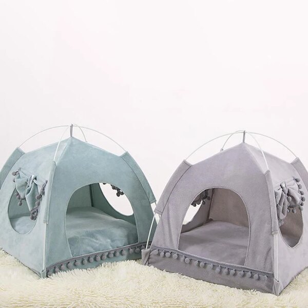 Cat Dog Litter Tent Kennel Foldable Universal Breathable Indoor Teepee Pet House Breathable Puppy Tent Bed Dog Supplies