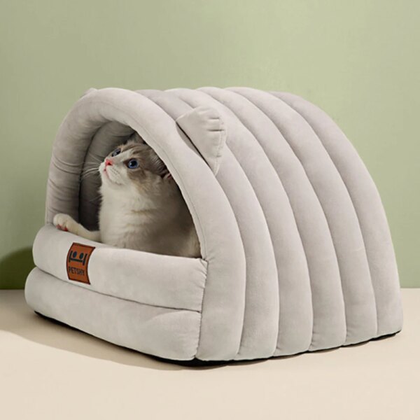 Cat House Cat Apartment Small And Medium Dog Kennel Winter Warm Pet Cat Nest Semi-enclosed Cat Bed Dog Bed With Mattress