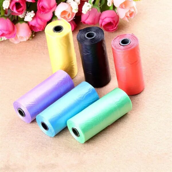 Colorful 20pcs/roll Pet Dog Cat Poop Bags Waste Pick Up Clean Bag Refill Eco-Friendly Carriers Bag Pooper Scoopers Bags