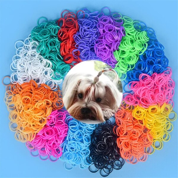 Colorful Pet Grooming Rubber Band Dog Headwear Dog Teddy DIY Hair Bows Grooming Hairpin Hair Accessories