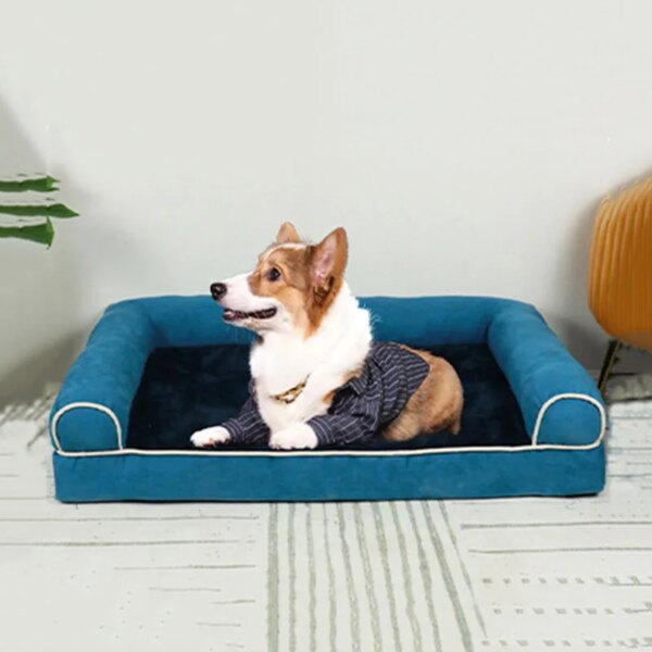 Comfortable Pet Dog Bed Sofa Fine Plush Puppy Nest Warm And Soft  Square Kennel Mat Easy Washing Pooch Cushion For Deep Sleeping