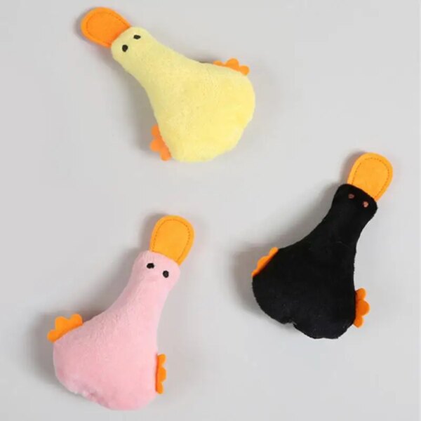 Cute Duck Pet Toys Dog Cat Plush Toy Squeak Sound Dog Toys Catnip Toy Dog Chew Toy for Small Large Dogs Training Accessories