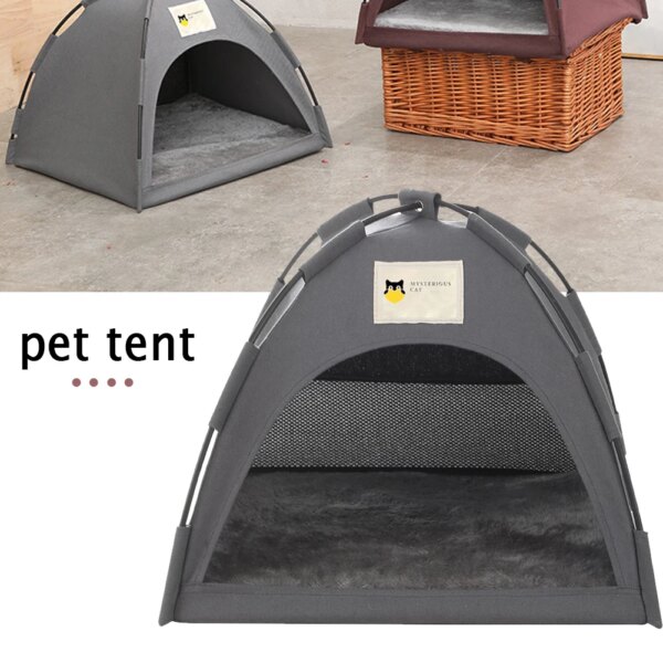 Detachable Pet Tent with Cushion Washable Comforable Cat Dog Teepee House Soft Cat Bed Pet  Summer Cave LBShipping