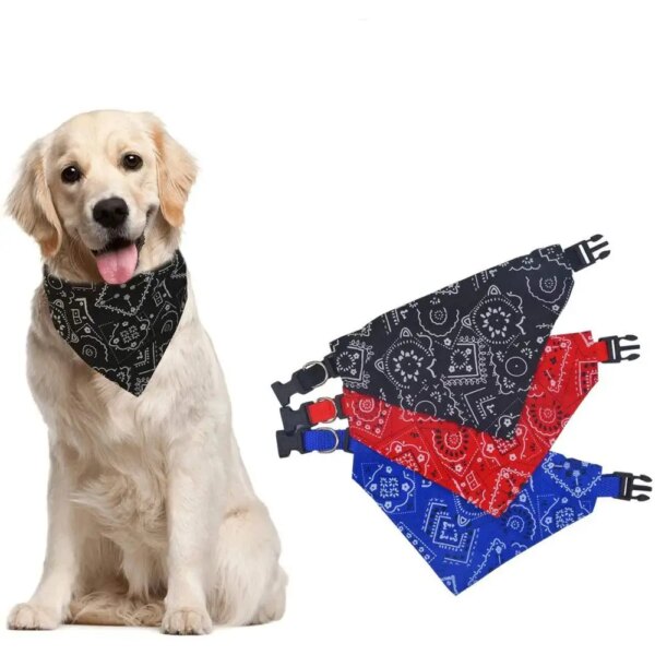 Dog Bandanas Cotton Large Pet Scarf Pet Plaid Washable Bow Ties Collar Cat Dog Scarf Large Puppy Kerchief Dog Accessories