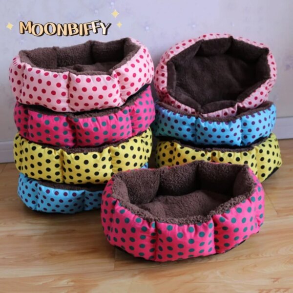 Dog Bed for Small Pet Bed Cute Doghouse Dot Printed Pet Mat Cat Bed Pet Cathouse Dog Bed Pet Supplies for Small Dogs&cat