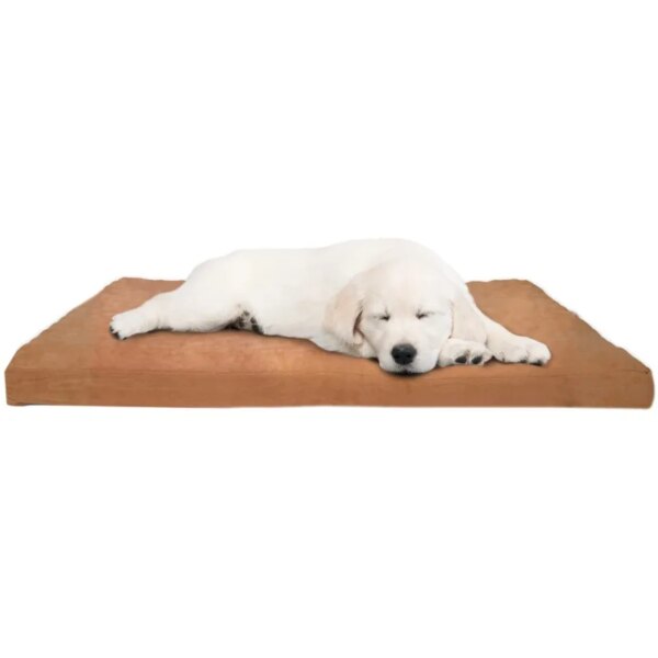 Dog Bed with Removable Cover ? 44x35 Pet Bed - 3-Inch Egg Crate Style Foam Orthopedic Microsuede and Non-Slip Crate Bed