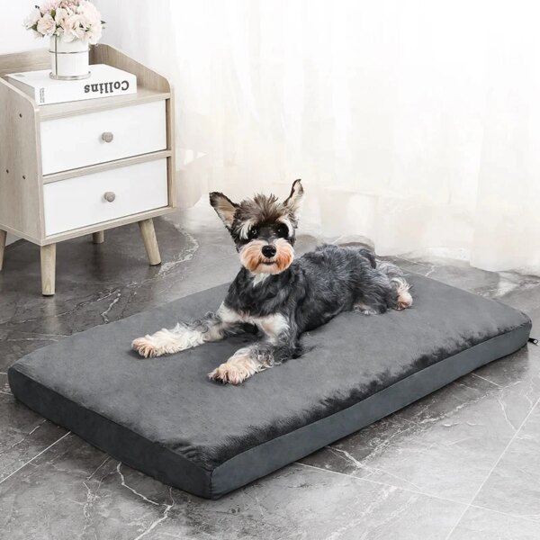 Dog Bed with Removable Cover Waterproof Memory Foam Egg-Crate Dogs Mattress Pets Calming Kennel Puppy Cat Plush Mat