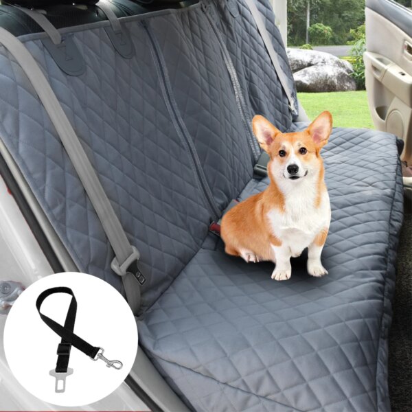 Dog Car Seat Cover 100% Waterproof Pet Cat Dog Carrier Car Back Seat Cover Nonslip 600D Heavy Duty Bench Car Seat For Large Dogs